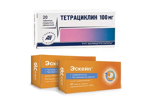 Тетрациклин и препарат висмута 